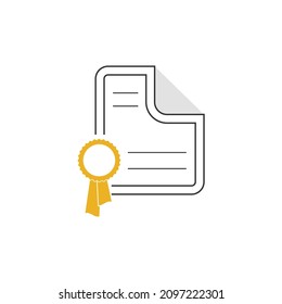 certificate or document award icon. Stock Vector illustration isolated on white background.