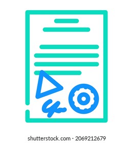 certificate document color icon vector. certificate document sign. isolated symbol illustration