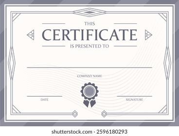 Certificate document elegant geometric frame