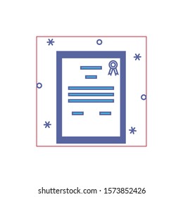 certificate document fill style icon vector illustration design
