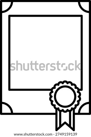 Certificate Document with Seal and Ribbons Illustration
