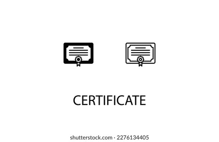 Ilustración de material de diseño de doble icono de certificado