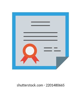 Zertifikat, Bildungssymbol. Einfache farbige Elementgrafik. Zertifikat, Bildungs-Konzept Symbol Design aus dem Bildungs-Set. Kann für Web und Mobile verwendet werden