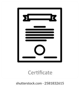 Certificate and education icon concept