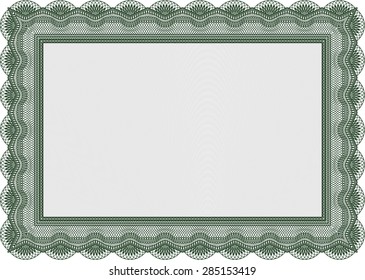 Certificate. Elegant design. Vector pattern that is used in money and certificate.With guilloche pattern and background. 