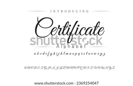 Certificate Elegant Font Uppercase Lowercase and Number. Classic Lettering Minimal Fashion Designs. Typography modern serif fonts regular decorative vintage concept. vector illustration