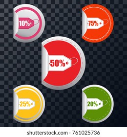 Certificate emblem labels. Vector. Mega savings, sale stickers set. 