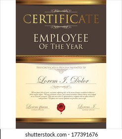 Certificate, employee of the year