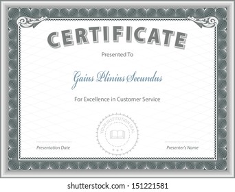 Certificate Excellence Template Stock Vector Royalty Free 151221581