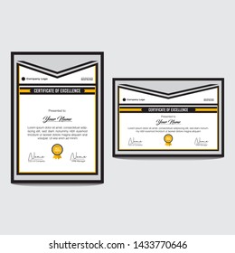 Certificate of Excellence With Vertical and Horizontal Design