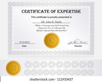 Certificate Of Expertise.