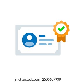 certificate of expertise concept illustration flat design icon