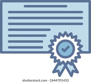 Ícone de Tom Azul Preenchido do Certificado