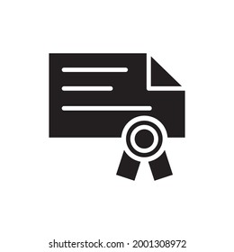 Certificate Filled Icon Vector Illustration