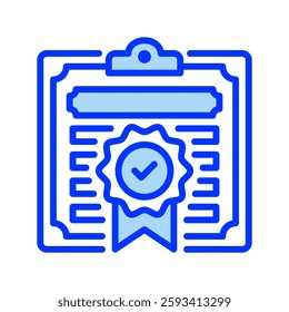 Certificate Filled line icon. Universal creative premium symbol. Vector sign icon logo template. Vector illustration