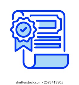 Certificate Filled line icon. Universal creative premium symbol. Vector sign icon logo template. Vector illustration