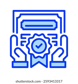 Certificate Filled line icon. Universal creative premium symbol. Vector sign icon logo template. Vector illustration