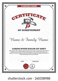 Certificate fire man design template