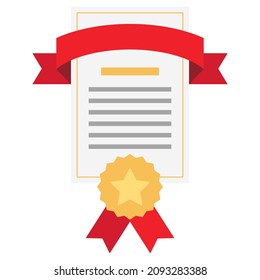 ilustración de vector de clipart plana de certificado