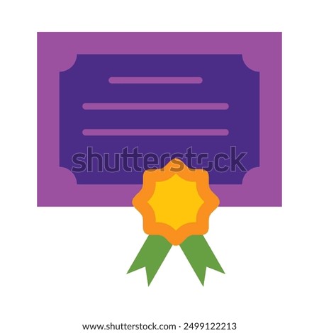 Certificate Flat Icon Design For Personal nad Commercial Use