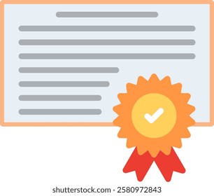 Certificate Flat Illustration Vector Design