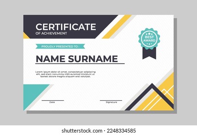 Certificate Flat Modern Template Design 