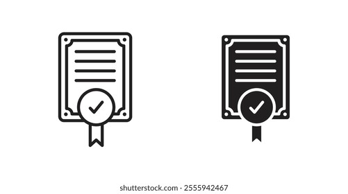 Certificate flat simple vector symbols illustration.