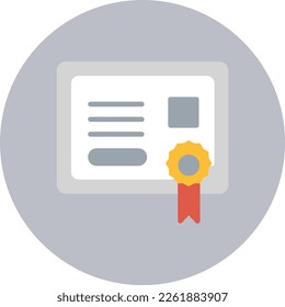 Diseño de iconos de vectores planos de certificado
