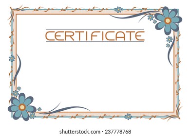 Certificate Flower Vector