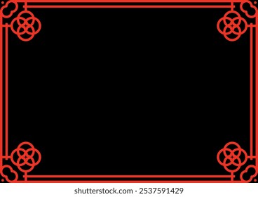 Certificate frame. Asian new year decorative frame.