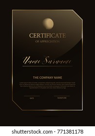 Certificate frame background with glass material