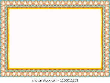 Certificate Frame or Border with stylish colorful wave design