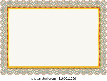 Certificate Frame or Border with stylish colorful wave design