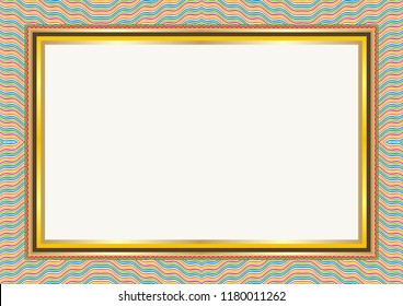 Certificate Frame or Border with stylish colorful wave design