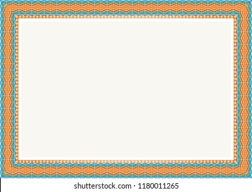 Certificate Frame or Border with stylish colorful wave design