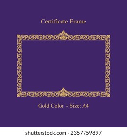 certificate frame decoration templet vector with khmer ornament