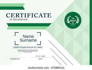 Certificate Frame Design Green Template