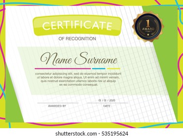 Certificate Design Template Layout Template A4 Stock Vector (Royalty ...