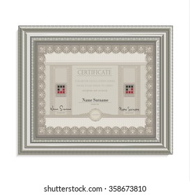 Certificate frame image card paper 3D cube horizontal vector
