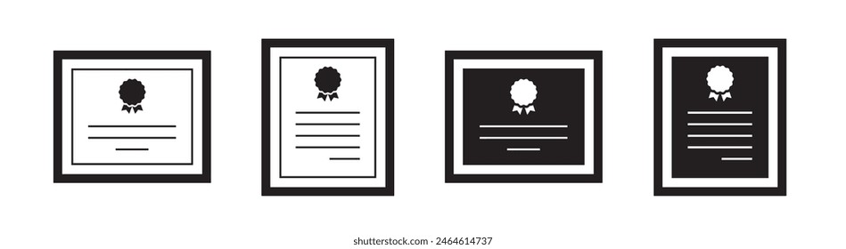 Certificate frame template icon, vector illustration