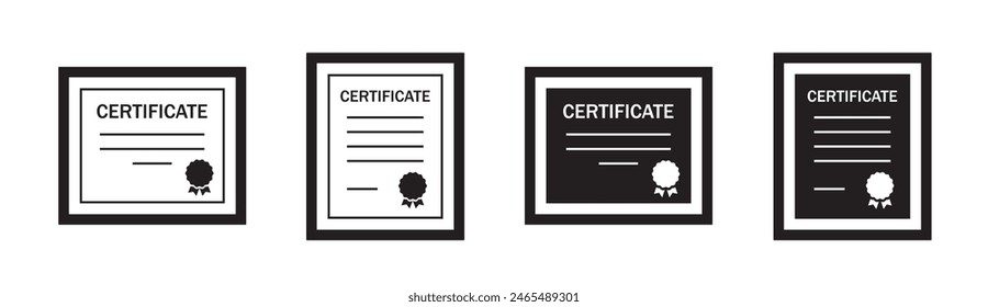 Certificate frame template icon, vector illustration
