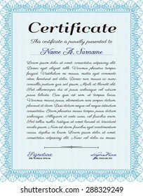 Certificate. Frame certificate template Vector.Lovely design. With complex background. 