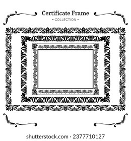 Certificate frames collection with vintage ornaments	