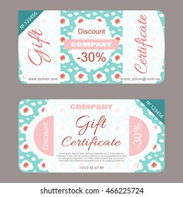 Certificate with a funny children's whales. Vector gift certificate to increase sales in children shops, clubs and centers.