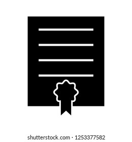 Certificate Glyph black icon