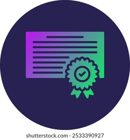 Certificate Glyph Circle Gradient Icon