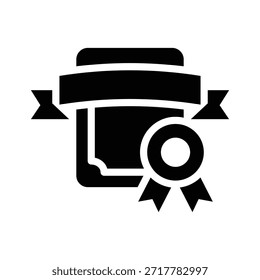 Certificado Glifo Icono Ilustración Vector Gráfico. Gráfico simple del Vector de la ilustración del elemento, conveniente para el App, los Sitios web, y las presentaciones aisladas en el fondo blanco