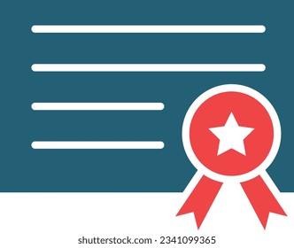 Certificate Glyph Two Color Icon For Personal And Commercial Use.
