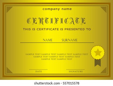 Certificate gold design template