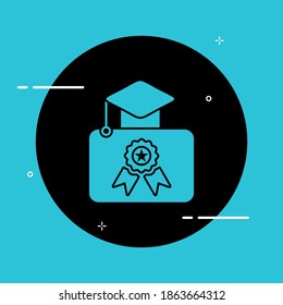 Certificate graduation simple illustration. With blue and black color and simple looking. Easy to edit with vector file. Can use for all your graphic design content. Especially about education.